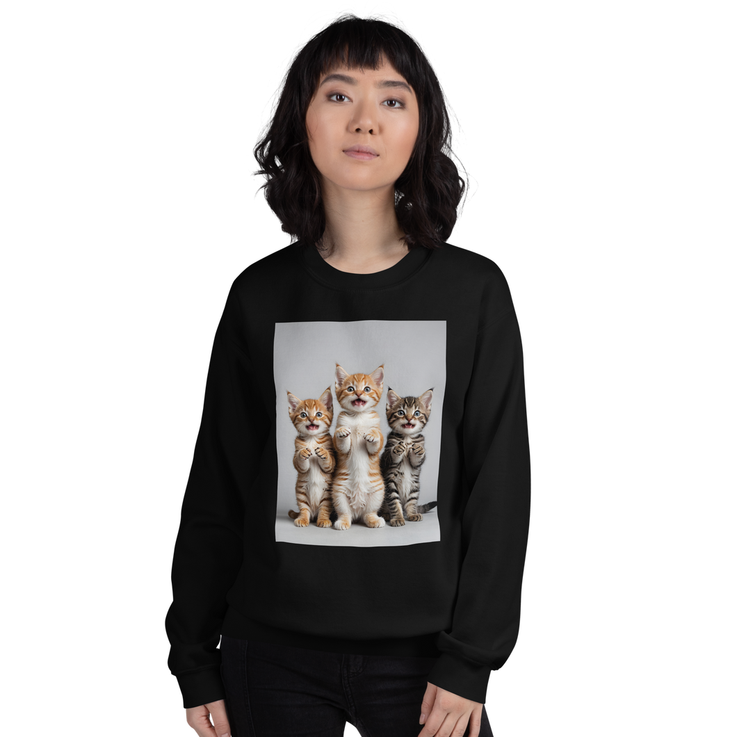 Funny Tripple Cats Unisex Sweatshirt Front Print