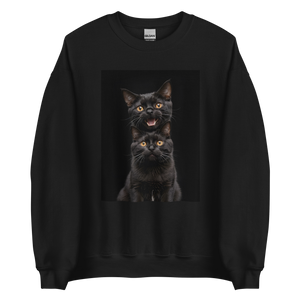 Two Black Cats Follows Unisex Sweatshirt Front Print