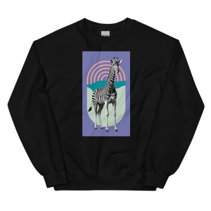 Giraffe Zebra Purple Unisex Sweatshirt Front Print