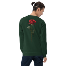 Red Rose on Black Back Print Unisex Sweatshirt