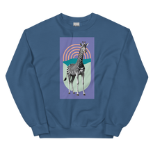 Giraffe Zebra Purple Unisex Sweatshirt Front Print