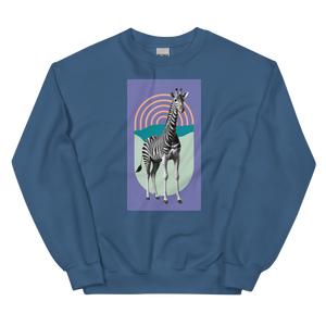 Giraffe Zebra Purple Unisex Sweatshirt Front Print