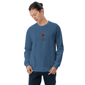 Red Rose on Black Back Print Unisex Sweatshirt