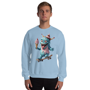 Light Blue / S Ice Cream Monster Unisex Sweatshirt by Design Express