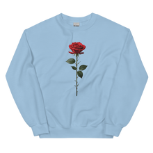 Red Rose on White Unisex Sweatshirt