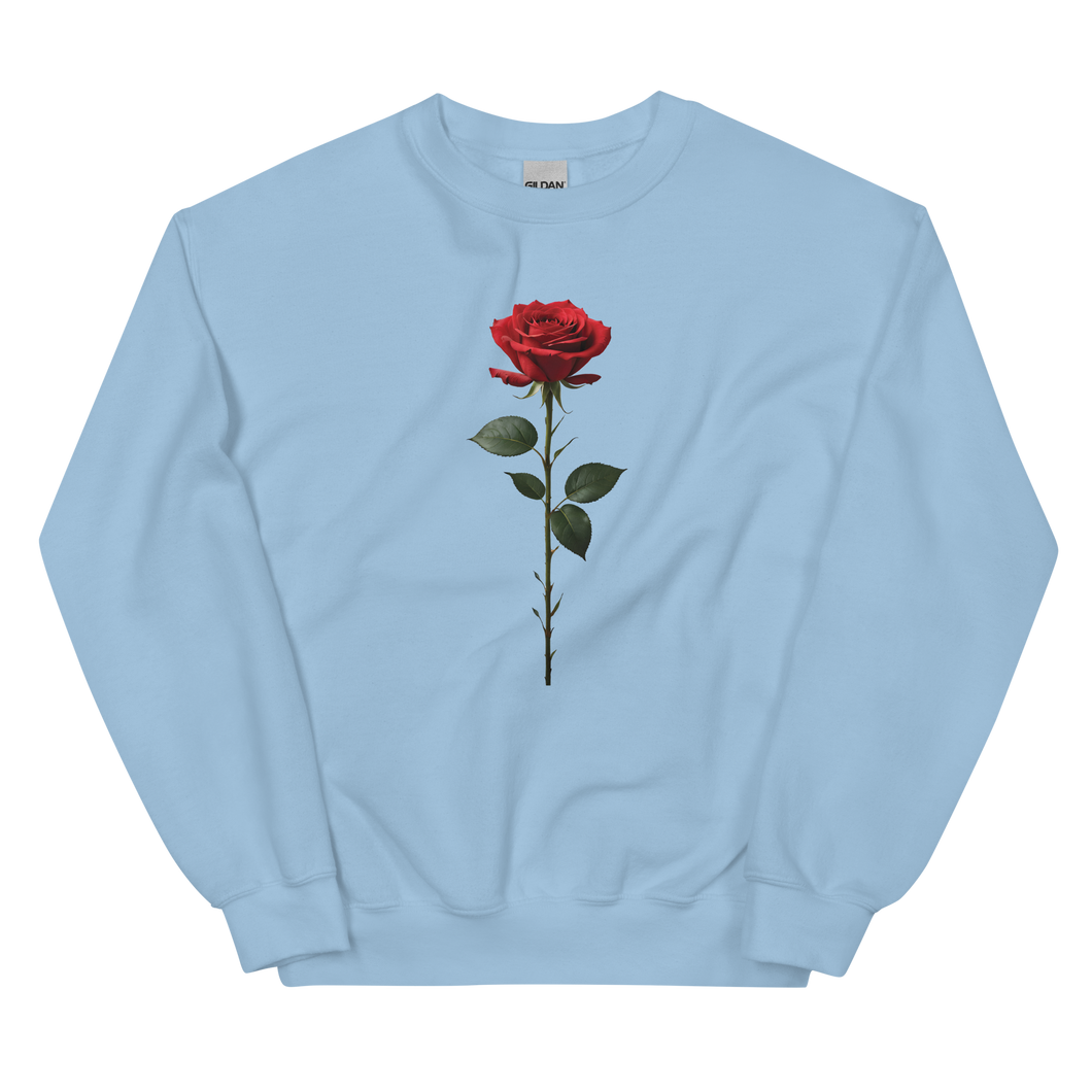 Red Rose on White Unisex Sweatshirt