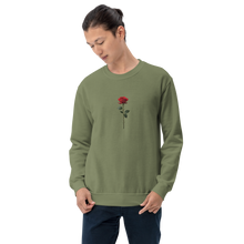 Red Rose on Black Back Print Unisex Sweatshirt