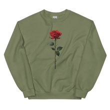 Red Rose on Black Unisex Sweatshirt