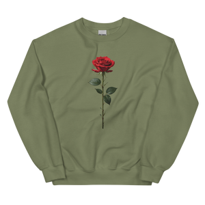 Red Rose on Black Unisex Sweatshirt