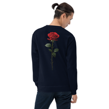 Red Rose on Black Back Print Unisex Sweatshirt