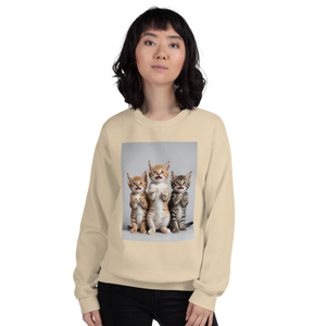 Funny Tripple Cats Unisex Sweatshirt Front Print