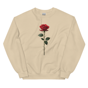 Red Rose on White Unisex Sweatshirt