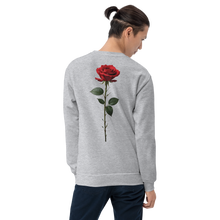 Red Rose on White Back Print Unisex Sweatshirt