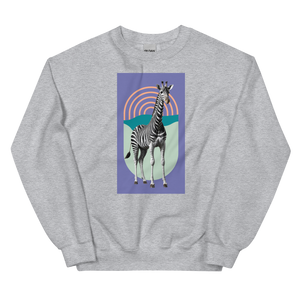 Giraffe Zebra Purple Unisex Sweatshirt Front Print