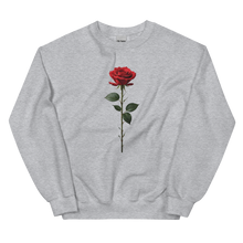 Red Rose on White Unisex Sweatshirt