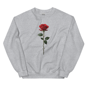 Red Rose on White Unisex Sweatshirt