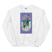 Giraffe Zebra Purple Unisex Sweatshirt Front Print