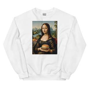 Monalisa Burger Unisex Sweatshirt Front Print