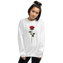 Red Rose on White Unisex Sweatshirt