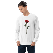 Red Rose on White Unisex Sweatshirt