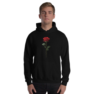 Red Rose on Black Unisex Hoodie