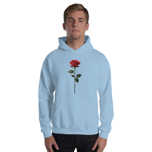 Red Rose on White Unisex Hoodie