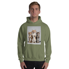 Funny Tripple Cats Unisex Hoodie Front Print