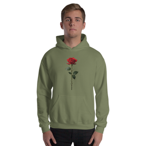 Red Rose on Black Unisex Hoodie