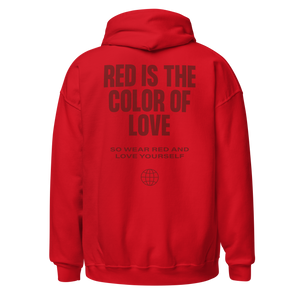 Red is the color of love Unisex Hoodie