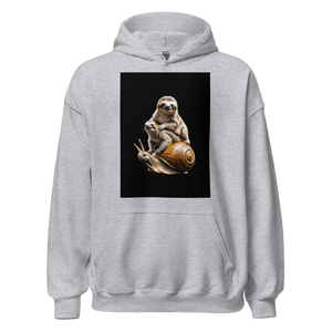 Sloth Riding A Snail Unisex Hoodie Front Print