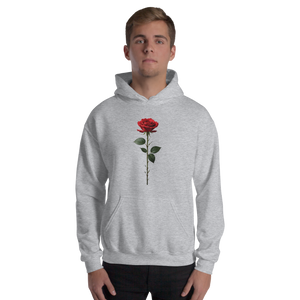 Red Rose on White Unisex Hoodie