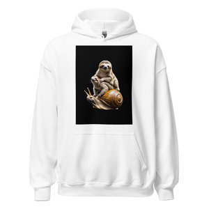 Sloth Riding A Snail Unisex Hoodie Front Print