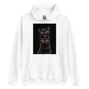 Two Black Cats Follows Unisex Hoodie Front Print