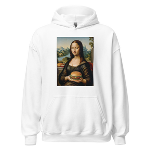 Monalisa Burger Unisex Hoodie Front Print