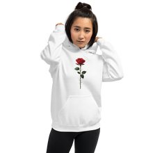 Red Rose on White Unisex Hoodie