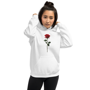 Red Rose on White Unisex Hoodie