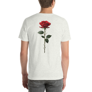 Red Rose on White Back Print Unisex T-shirt