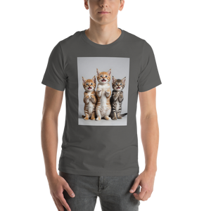 Funny Tripple Cats Unisex T-shirt Front Print