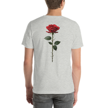 Red Rose on White Back Print Unisex T-shirt