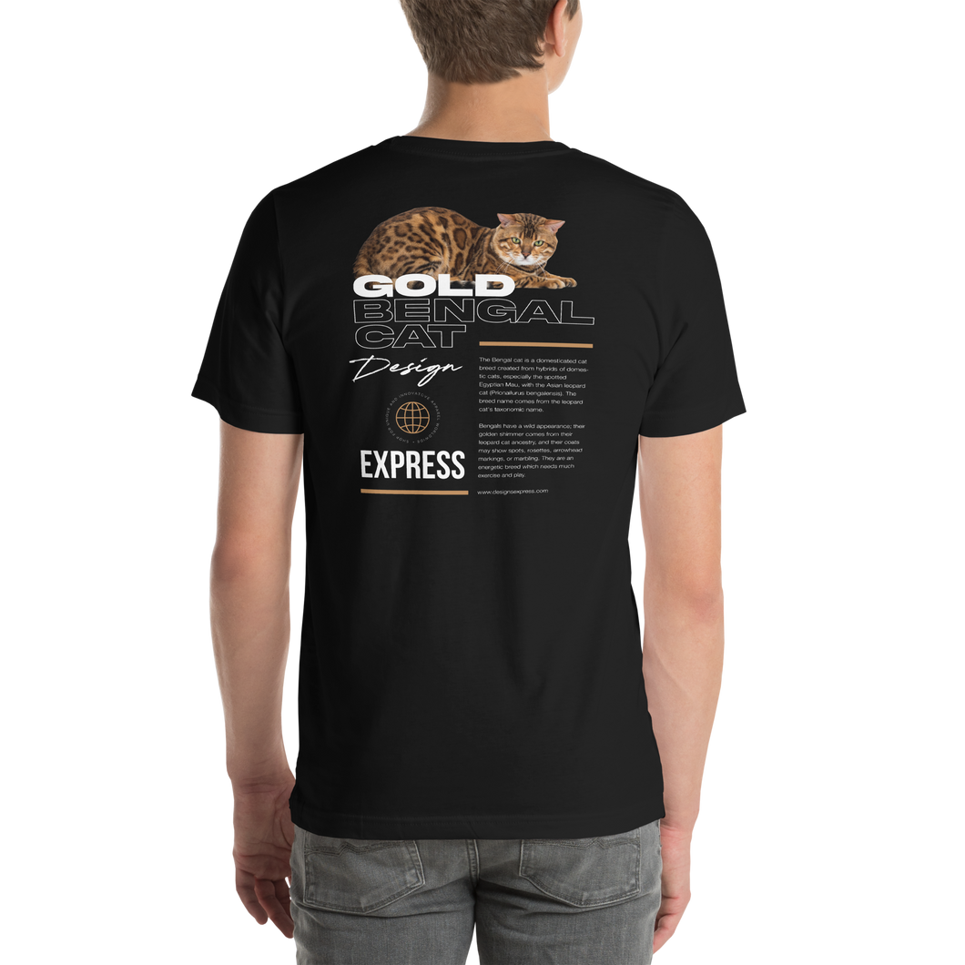 Gold Bengal Cat Unisex T-shirt Front