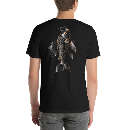 Minimalism Copperplate Art Fish Back Print Unisex T-shirt