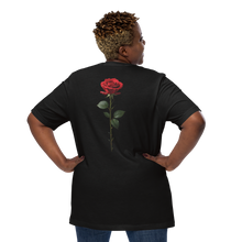 Red Rose on Black Back Print Unisex T-shirt