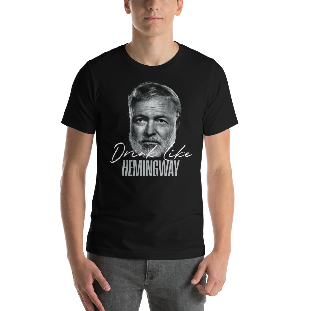 Drink Like Hemingway Portrait Short-Sleeve Unisex T-Shirt