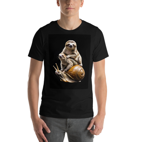 Sloth Riding A Snail Unisex T-shirt Front Print