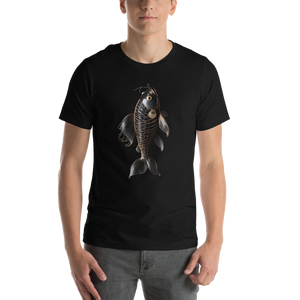 Minimalism Copperplate Art Fish Front Print Unisex T-shirt