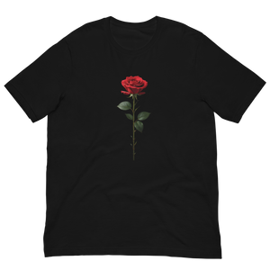 Red Rose on Black Unisex T-shirt