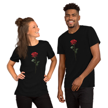 Red Rose on Black Unisex T-shirt