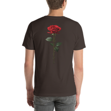 Red Rose on Black Back Print Unisex T-shirt