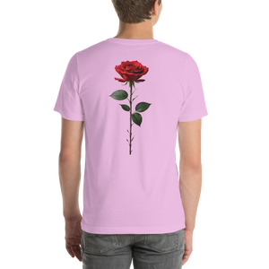 Red Rose on White Back Print Unisex T-shirt