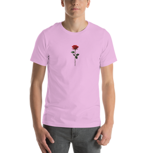 Red Rose on White Back Print Unisex T-shirt